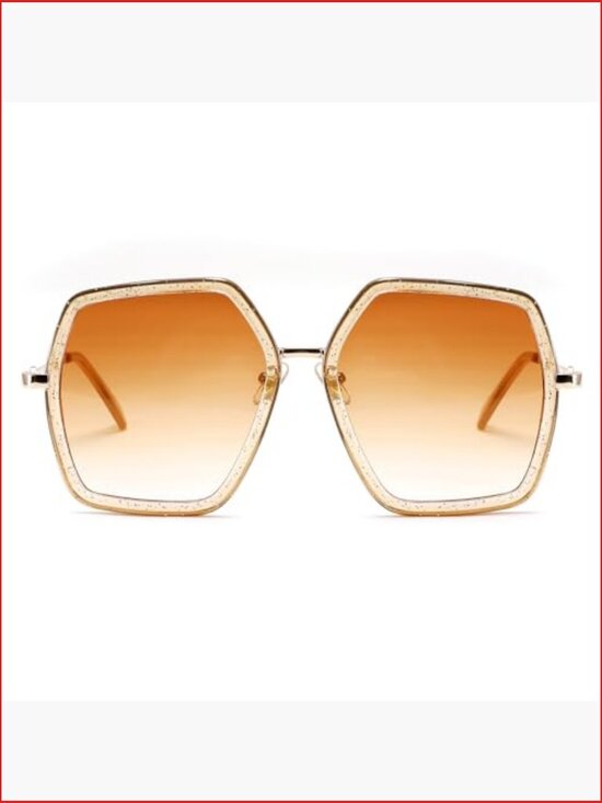 Irregular Hexagon Sunglasses UV400 Oversized 70s Retro Vintage main image 6
